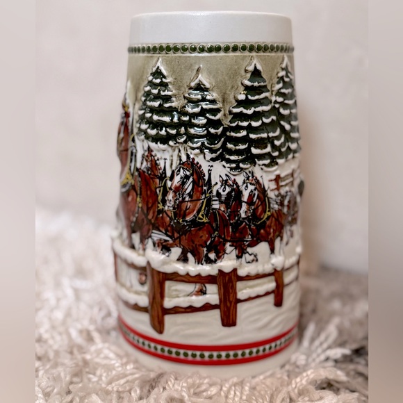 Vintage Budweiser Limited Edition Holiday Clydesdales Stein Anheuser-Busch - Picture 2 of 6